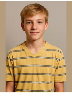 Urban Outfitters Yellow and Gray Striped V-Neck Tee